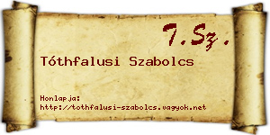 Tóthfalusi Szabolcs névjegykártya